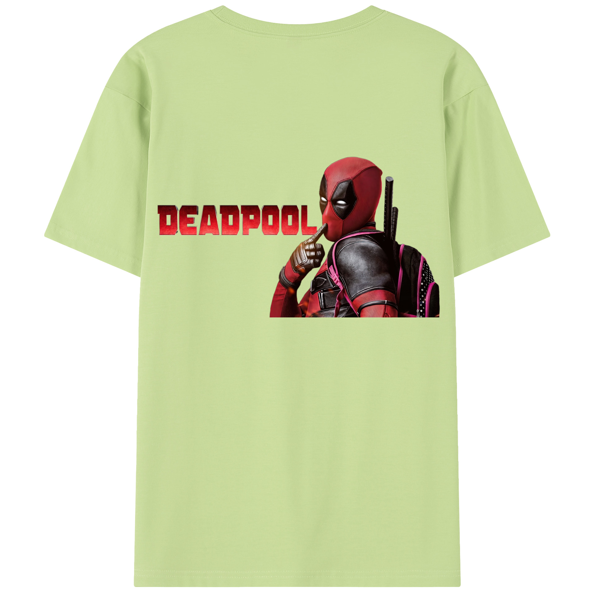 （画像用） Deadpool デッドプール 綿100％半袖Tシャツ（背面プリント）